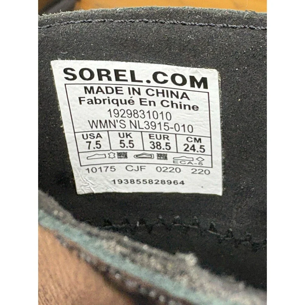 Sorel Joan of Arctic Wedge II Zip Boots 7.5 Womens Black Waterproof Leather